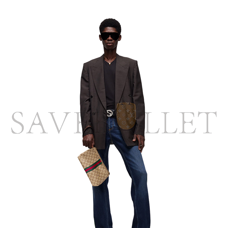 GUCCI SMALL GG POUCH WITH WEB 875821 (25.5*15*10cm) GUCCI SMALL GG POUCH WITH WEB 875821 (25.5*15*10cm)